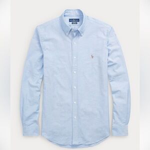 Ralph Lauren Men's Light Blue Button Down Slim Fit Oxford